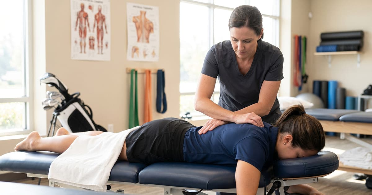 Massage thérapeutique de récupération après une partie de golf au Studio Pilates Tamarin